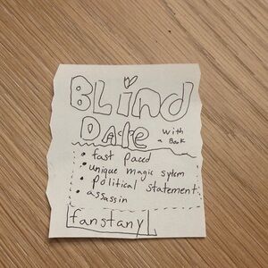 Blind Date Fantasy Book Note